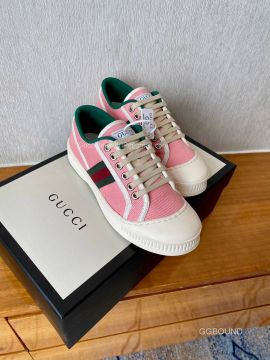 Gucci Web Canvas Low Top Sneaker Pink 2191294