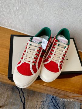 Gucci Web Canvas Low Top Sneaker Red 2191296