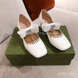 Gucci Chain Trimmed Mary Jane Pumps in White Lambskin 50MM 2191299