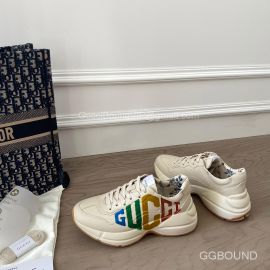 Gucci Rhyton Leather Sneaker with Glitter Gucci Logo Print 2191306