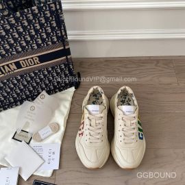 Gucci Rhyton Leather Sneaker with Glitter Gucci Logo Print 2191306