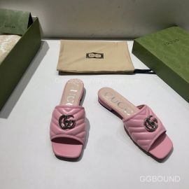 Gucci Double G Slides Sandal in Matelasse Pink Calfskin 2191313