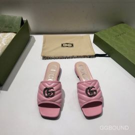 Gucci Double G Slides Sandal in Matelasse Pink Calfskin 2191313