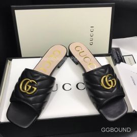 Gucci Double G Slides Sandal in Matelasse Black Calfskin 2191314