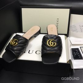 Gucci Double G Slides Sandal in Matelasse Black Calfskin 2191315