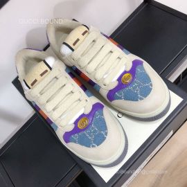 Gucci Screener Leather Sneaker with Purple and Orange Web and GG Canvas Unisex 2281002