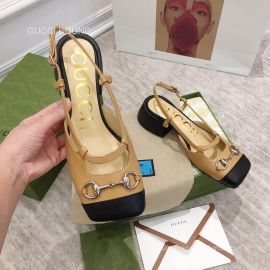 Gucci Horsebit Sandal Pump in Beige Patent Leather 50MM 2281024