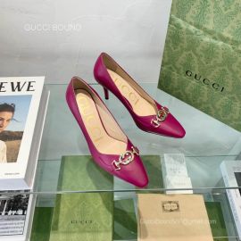 Gucci Interlocking G Pumps in Purple Leather 65MM 2281029