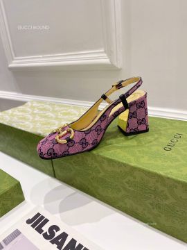 Gucci Purple GG Multicolor Slingback Pump 75MM 2281037