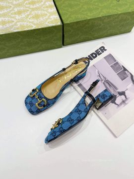 Gucci Blue GG Multicolor Slingback Pump 25MM 2281040