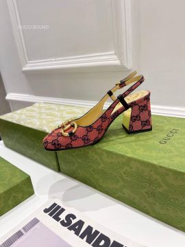 Gucci Red GG Multicolor Slingback Pump 75MM 2281043