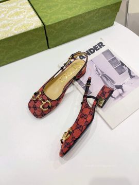 Gucci Red GG Multicolor Slingback Pump 25MM 2281044