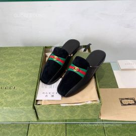 Gucci 2021 Web Slipper Mules in Black Leather 2281049