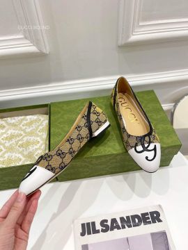 Gucci Ballet Flats with G Applique in Yellow Multicolor GG Canvas 2281084