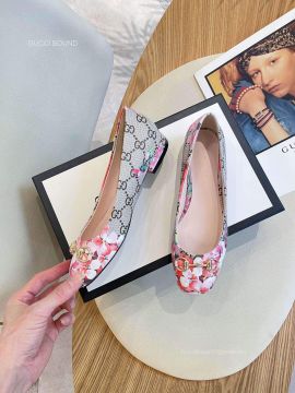 Gucci Horsebit Ballet Flat with Rose Floral Print and GG Supreme 2281108