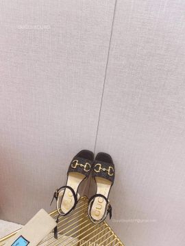 Gucci Horsebit Heeled GG Multicolor Sandal in Black 25MM 2281114