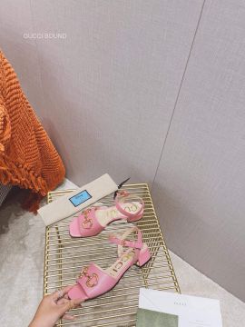 Gucci Horsebit Heeled Sandal in Pink Calfskin 25MM 2281116