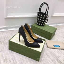 Gucci Classic Calfskin Pump with GG Cut Out Back in Black 105MM 2281165