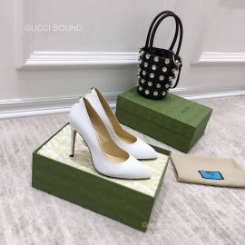 Gucci Classic Calfskin Pump with GG Cut Out Back in White 105MM 2281166