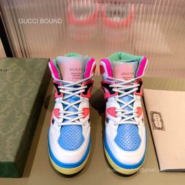 Gucci Basket Sneaker Boot in Multicolor Leather and Mesh Unisex 2281187