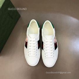 Gucci Vintage Ace Web Leather Sneaker with Flowers in White Unisex 2281204
