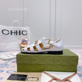 Gucci Cut Out Leather Sandal with Horsebit in White 2281213