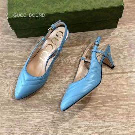 Gucci Matelasse Leather Slingback Pump in Blue 55MM 2281235