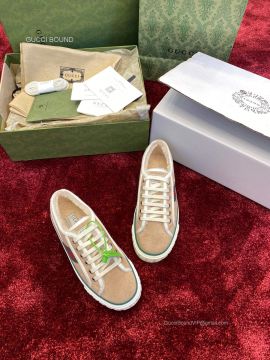 Gucci Tennis 1977 Sneaker with Shearling in Beige Leather Unisex 2281243