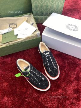 Gucci Tennis 1977 Sneaker with Shearling in Black Leather Unisex 2281244