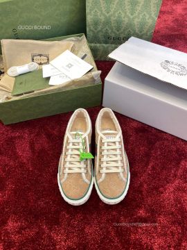 Gucci Tennis 1977 Sneaker with Shearling in Beige Leather Unisex 2281245