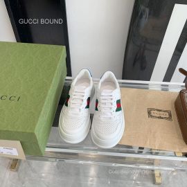 Gucci Web Leather Platform Sneakers in White Unisex 2281260