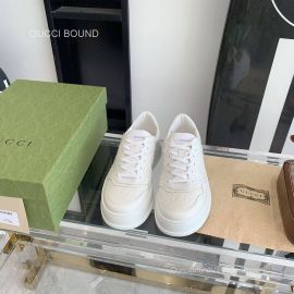 Gucci GG Embossed Leather Platform Sneakers in White Unisex 2281261
