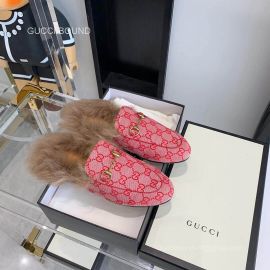 Gucci Vintage Princetown Horsebit GG Supreme Slipper Mules in Red 2281266
