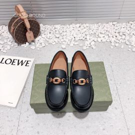 Gucci Bamboo Horsebit Leather Loafers in Black 2281297