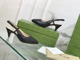 Gucci Womens Matelasse Leather Slingback Pump in Black 55MM 2281341