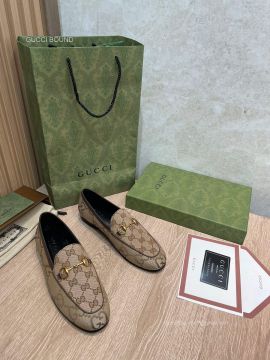 Gucci Horsebit Jumbo GG Canvas Loafer in Beige 2281374