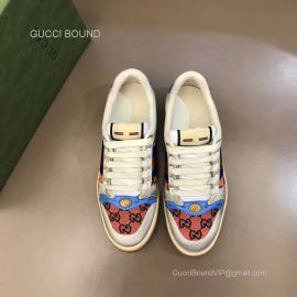 Gucci Screener Orange GG Supreme Lace Up Sneaker with Green Red Web in Off White Unisex 2281396