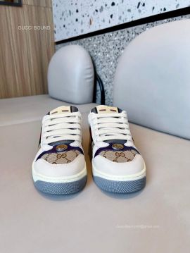 Gucci Low Top Sneaker in GG Supreme and White Leather Unisex 2281411