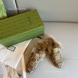 Gucci 100 Princetown Slipper Mule in GG Supreme Canvas Fur 2281419