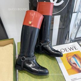 Gucci Knee High Boot with Harness in Black Leather 2281424