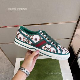 Gucci 100 Tennis 1977 Low Top Web Sneaker in GG Flower and White Jacquard Unisex 2281439