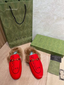 Gucci 100 Princetown Suede Leather Slipper in Red 2281457