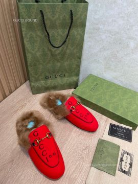 Gucci 100 Princetown Suede Leather Slipper in Red 2281457