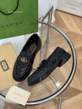 Gucci Double G Loafer in Black Chevron Matelasse Leather 2281465