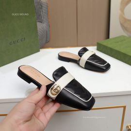 Gucci Matelasse Leather Slipper Mules with Double G in Black 2281506