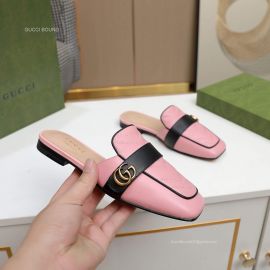 Gucci Matelasse Leather Slipper Mules with Double G in Pink 2281508