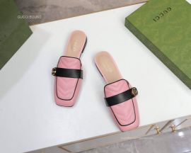 Gucci Matelasse Leather Slipper Mules with Double G in Pink 2281508