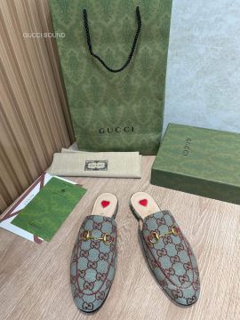 Gucci Princetown 100 Horsebit Slipper Mules in Green Red GG Canvas 2281512