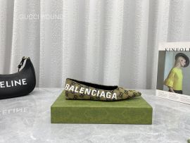 Gucci x Balenciaga The Hacker Project Square Knife Ballet Flat in Yellow GG Supreme Canvas 2281555