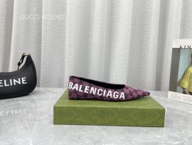 Gucci x Balenciaga The Hacker Project Square Knife Ballet Flat in Purple GG Supreme Canvas 2281556
